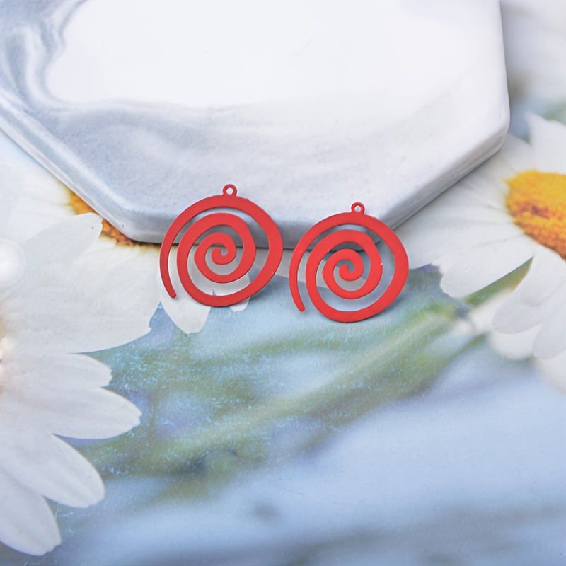 20pcs Copper Alloy Painted Multicolor Spiral Charms Set